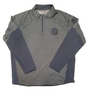 Under Armour 3XL Mens 1/4 Zip Pullover Gray with USA Flag & Hazardous Team Patch